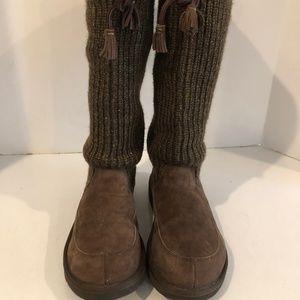 UGG SUBURB CROCHET TALL BOOTS  CHOCOLATE 8